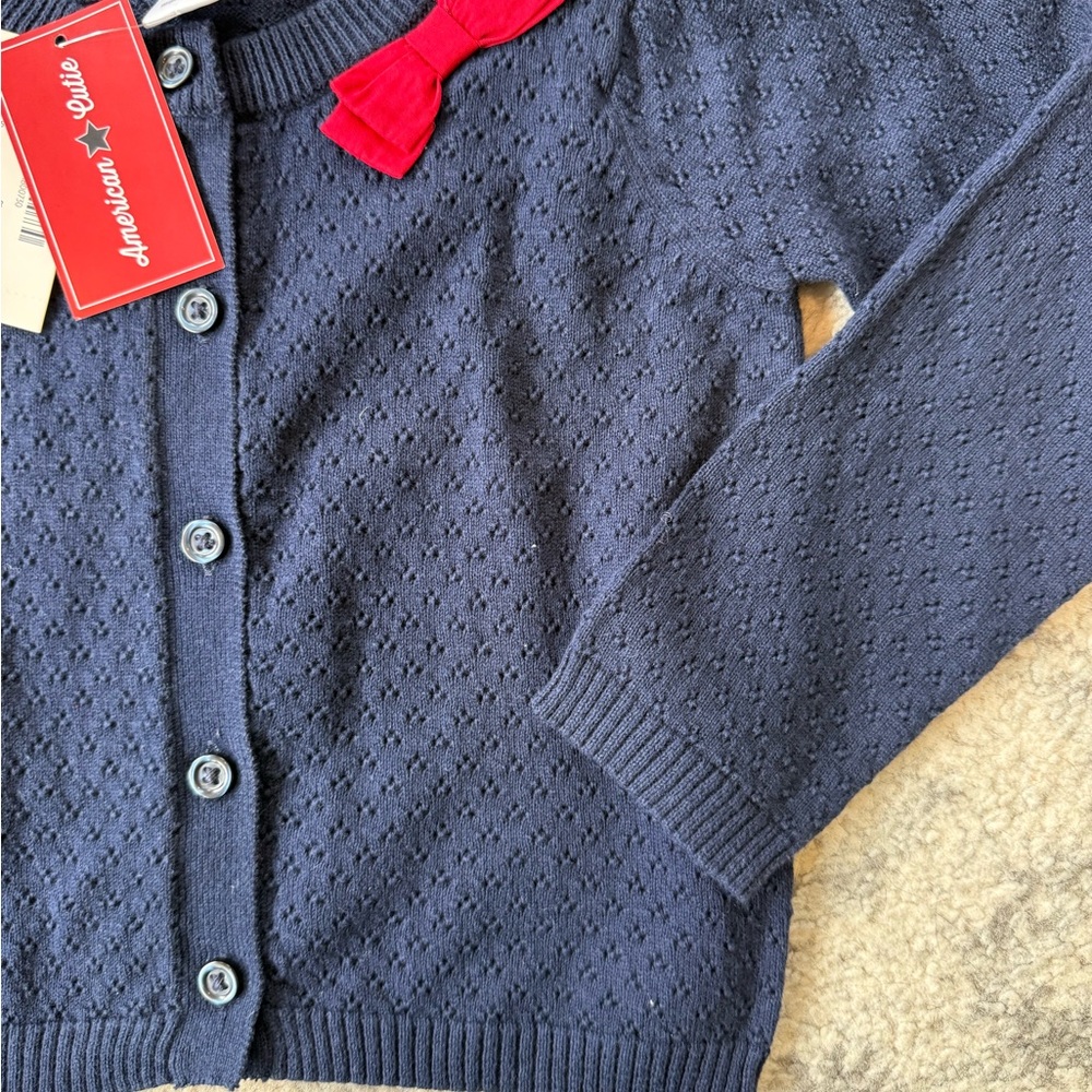 Gymboree Navy Cardigan with Red Bow | NWT | size 3T - Picture 3 of 5